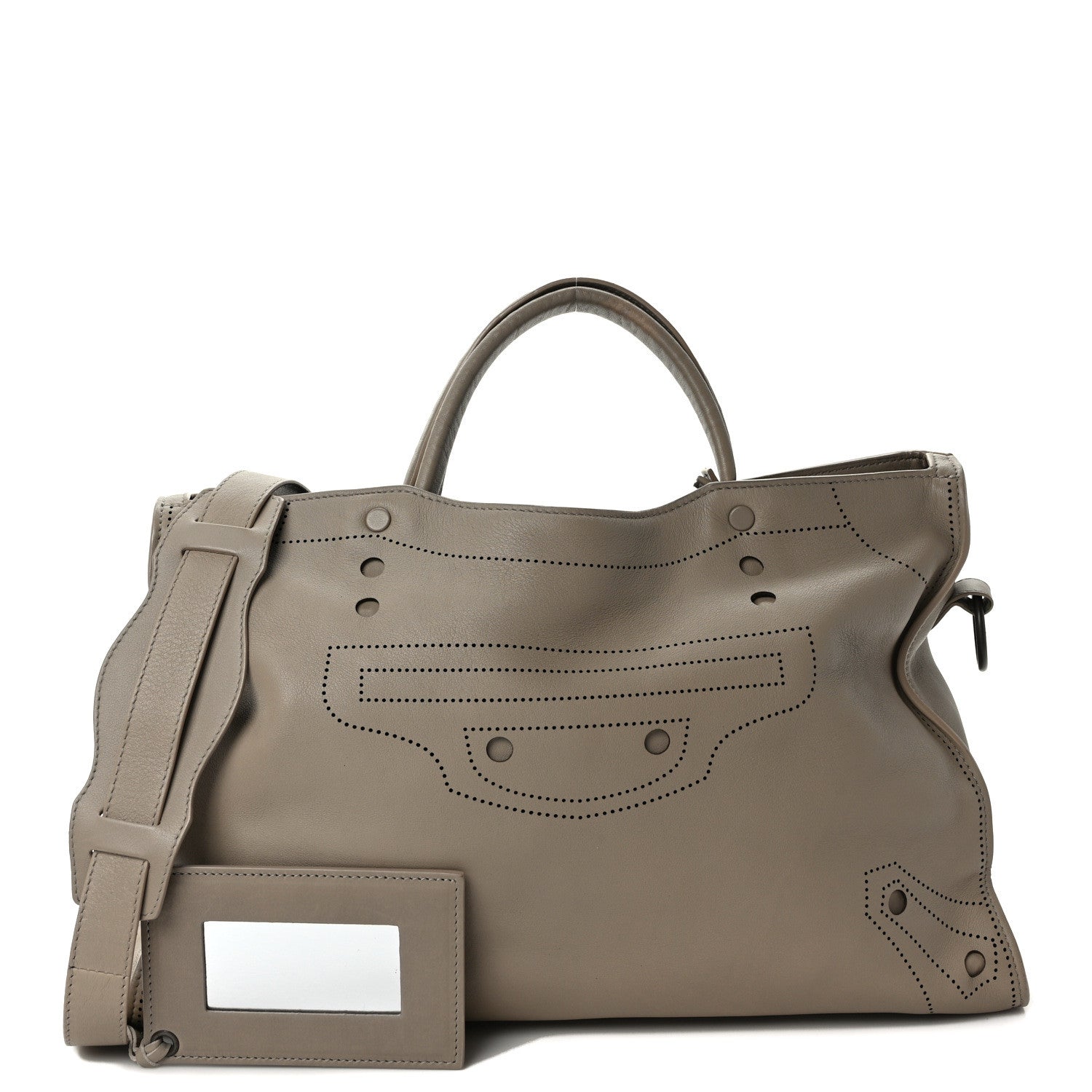 Balenciaga Veau Soyeux Perforated Blackout Hardware City Gris Cendre 1 of 12