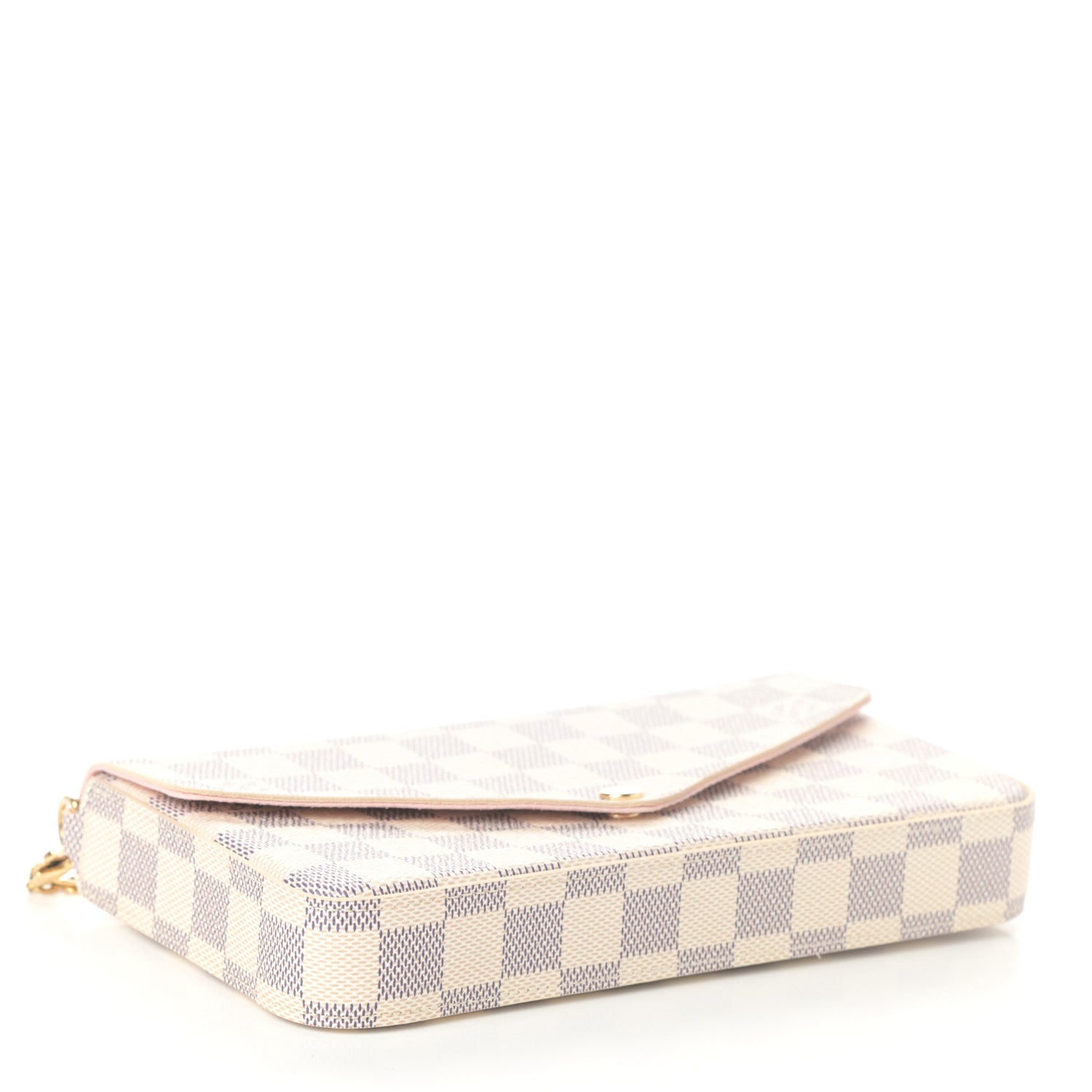 Louis Vuitton Damier Azur Pochette Felicie Chain Wallet Rose Ballerine 5 of 10