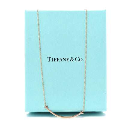 Tiffany 18K Rose Gold Small T Smile Pendant Necklace 6 of 6