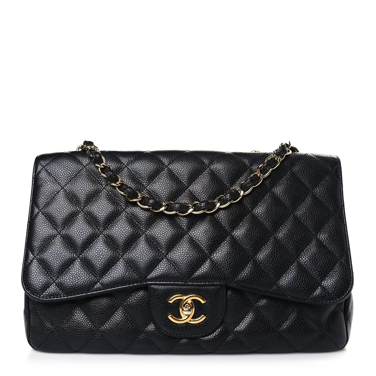 Caviar Quilted Jumbo Single Flap Black