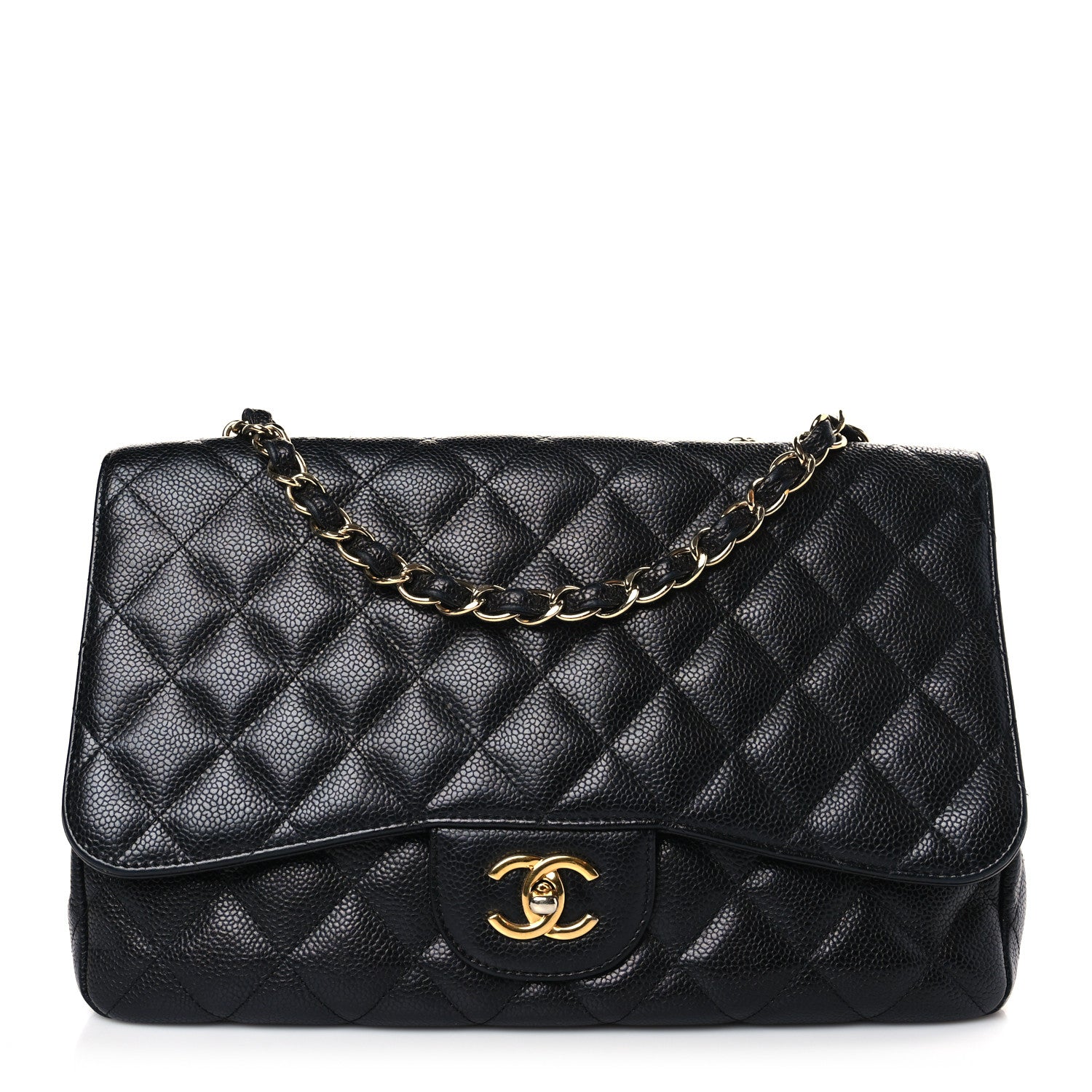 Chanel Caviar Quilted Jumbo Single Flap Black 1 of 10