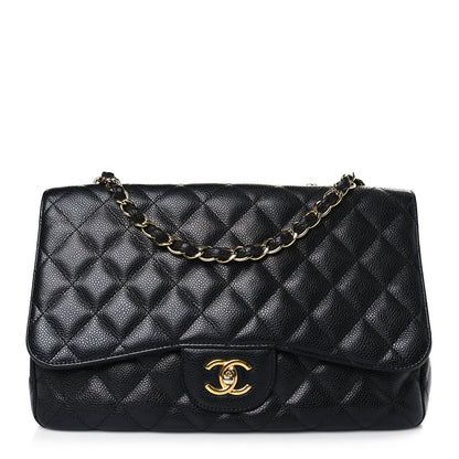 Chanel Caviar Quilted Jumbo Single Flap Black 1 of 10