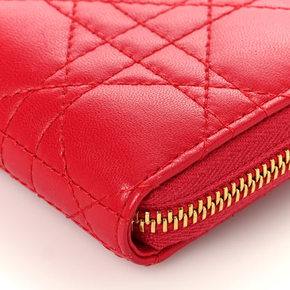 Christian Dior Lambskin Cannage Mini Caro Zipped Pouch Raspberry 8 of 8