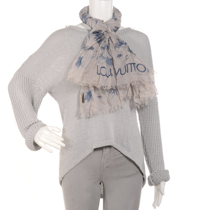Louis Vuitton Cotton Linen Toile Etole De Louis Pareo Blue 2 of 6