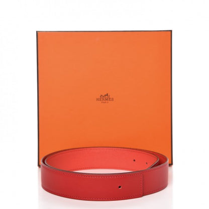 Hermes Swift Epsom 32mm Belt Strap 85 Vermilion Rose Jaipur 4 of 6