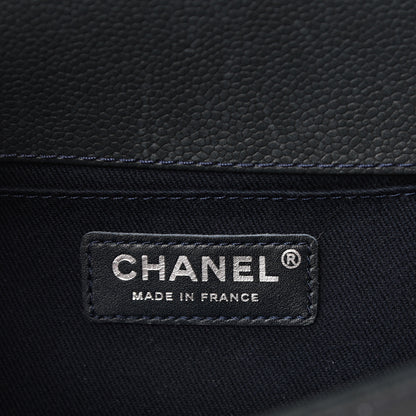 Chanel Caviar Stitched Medium Boy Flap Blue 5 of 11