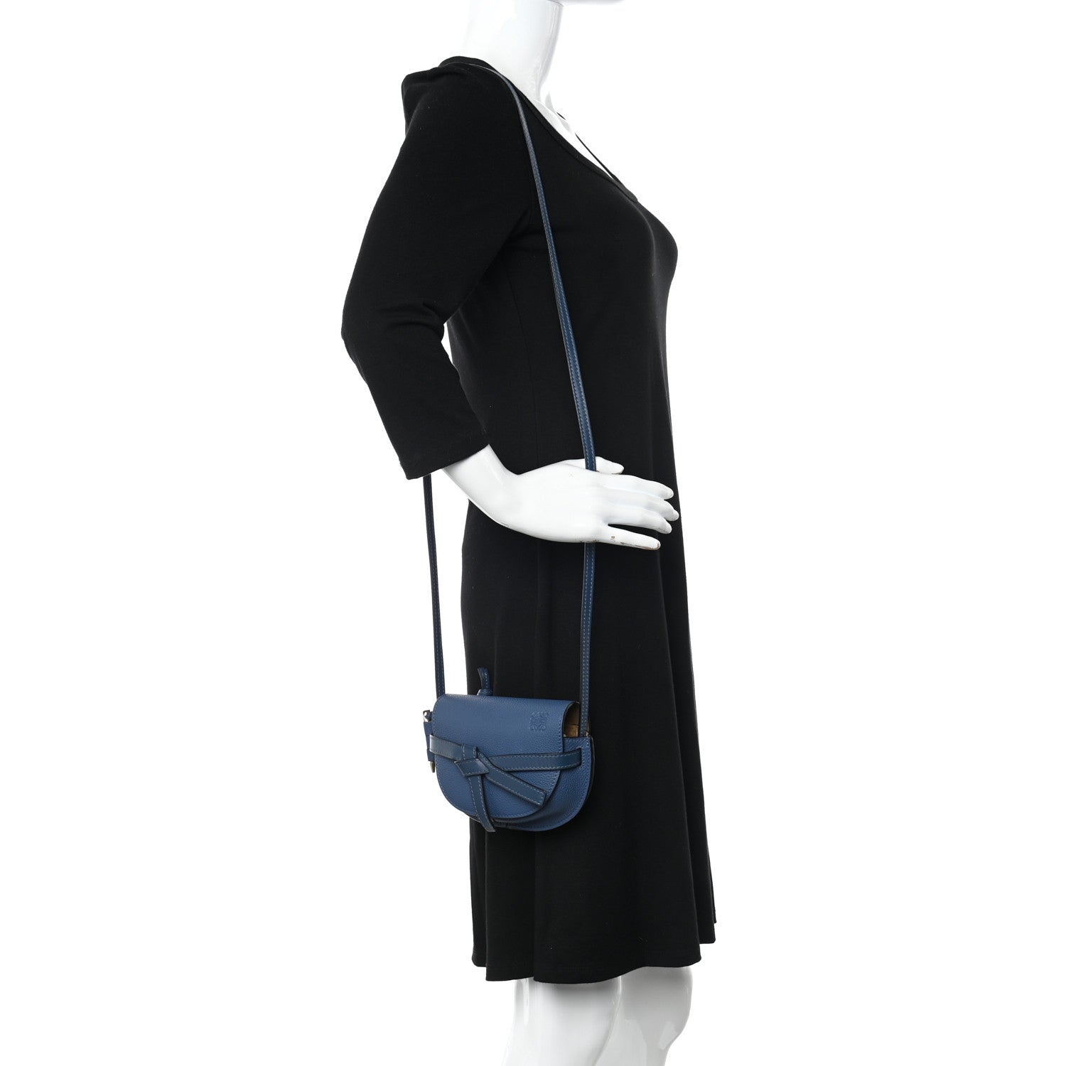 Loewe Grained Calfskin Mini Gate Crossbody Bag Steel Blue 2 of 10