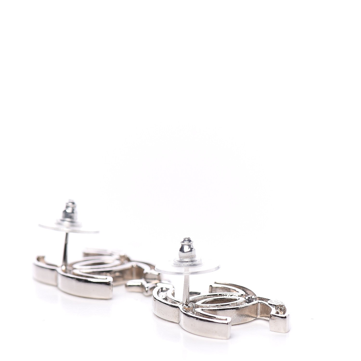 Chanel Crystal CC Starfall Earrings Silver 3 of 5