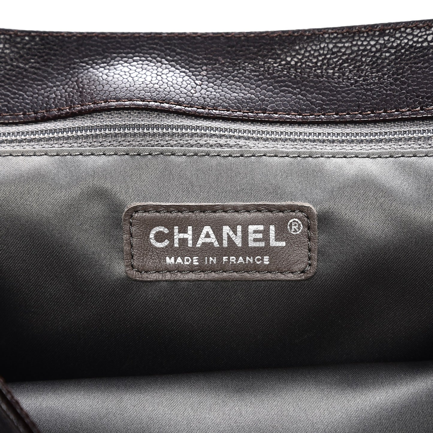 Glazed Caviar Small Pocket In The City Shoulder Bag Brown