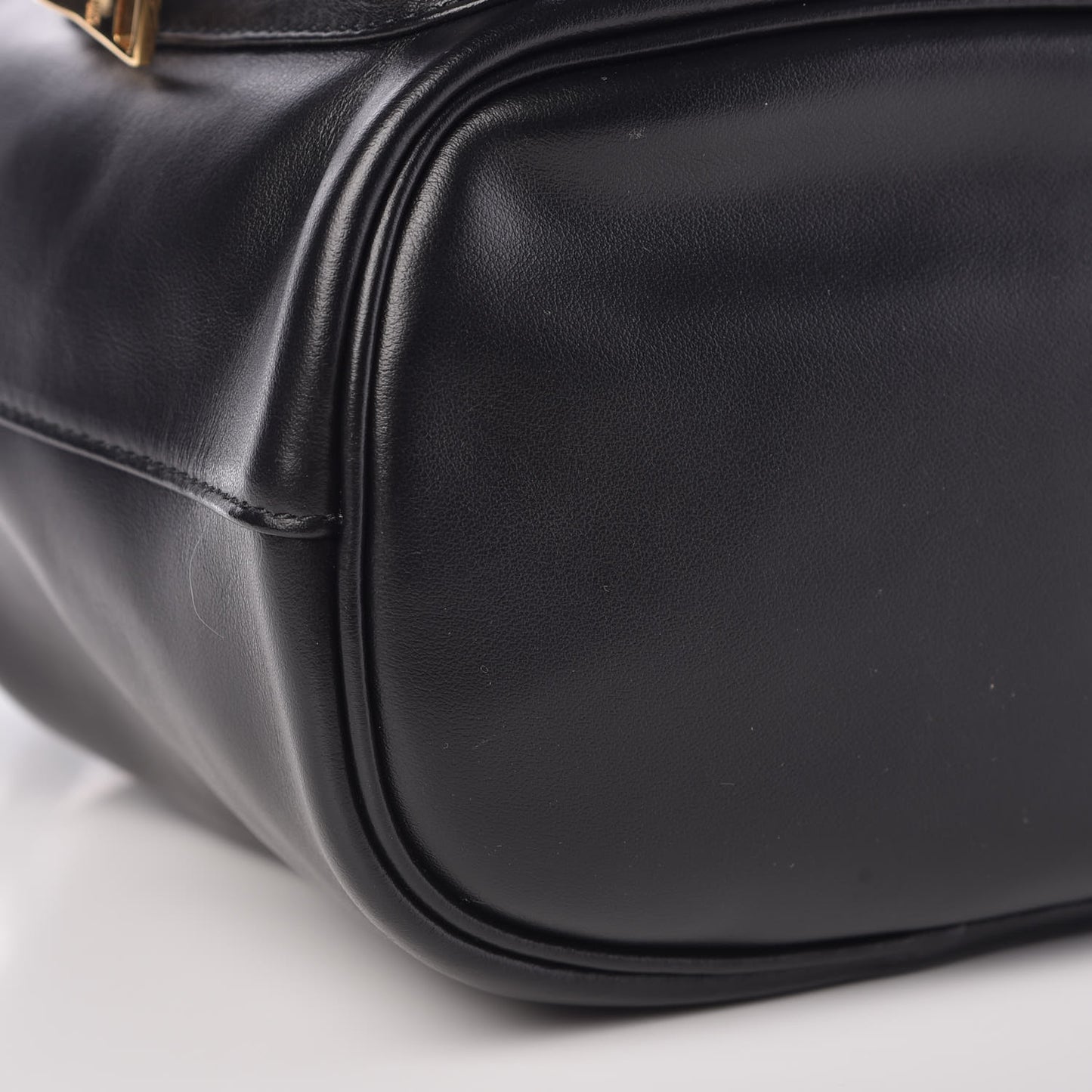Soft Calf Saffiano Mini Bucket Crossbody Bag Black