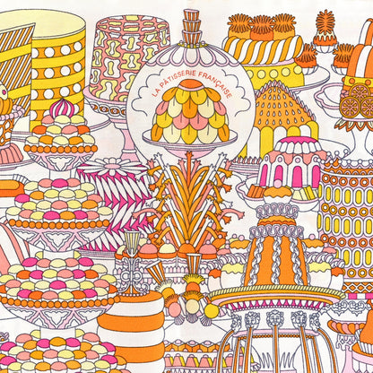 Hermes Silk La Patisserie Francaise Scarf 45 White Orange Jaune 5 of 5