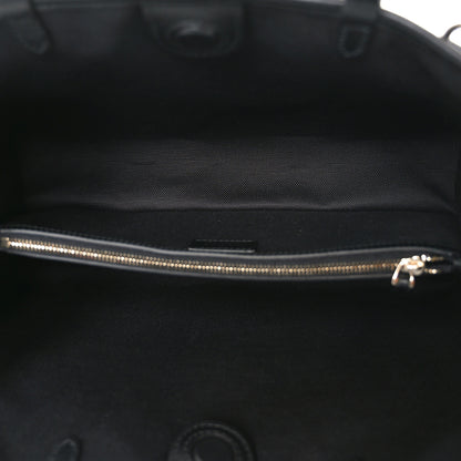 Gucci Calfskin GG Monogram Emblem Medium Tote Bag Black 5 of 9