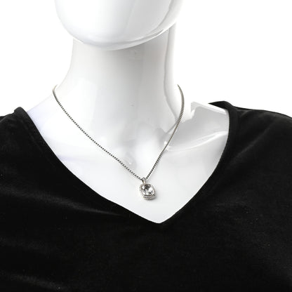 David Yurman Sterling Silver White Topaz Diamond 12mm Noblesse Pendant Necklace 2 of 6