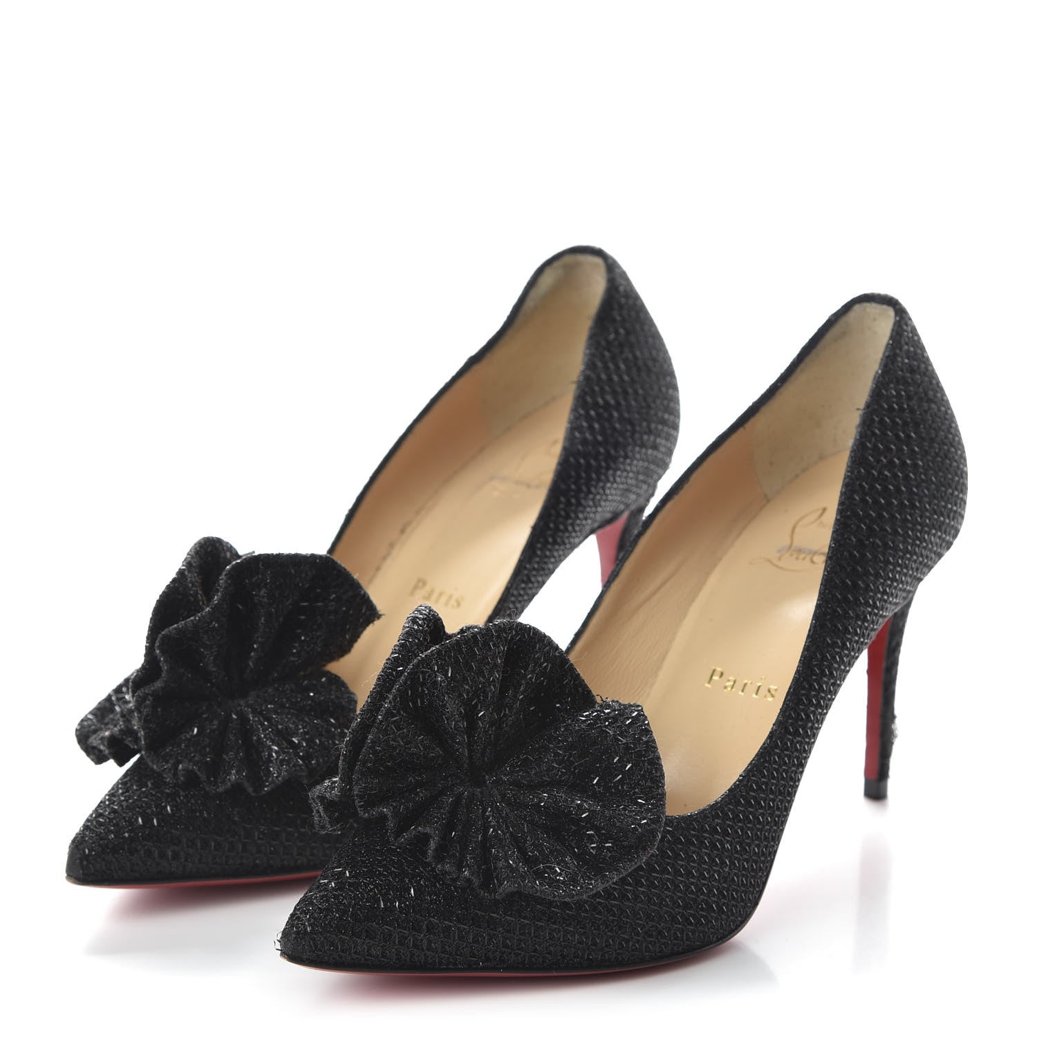 Christian Louboutin Glitter Diams Anemosea 85 Pumps 36.5 Black 3 of 10