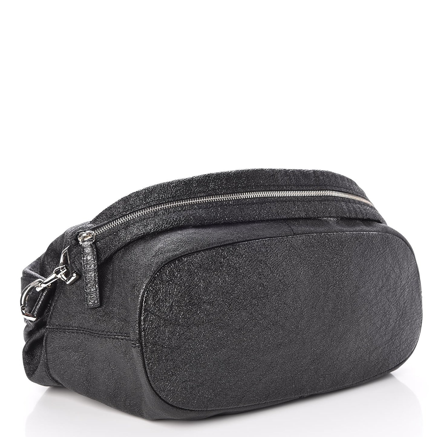 Glazed Pebbled Calfskin Medium Nightingale Black