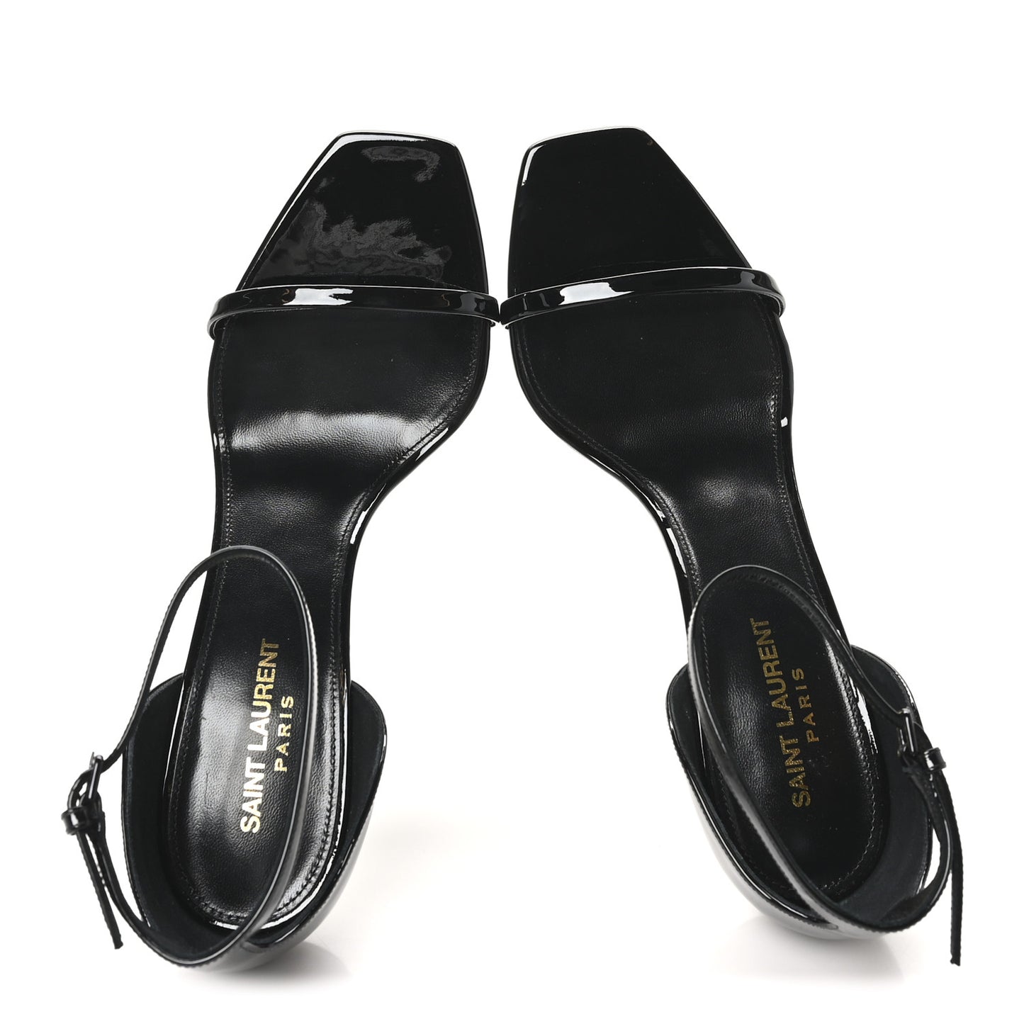 Patent Calfskin Opyum 85 Sandals 39.5 Black