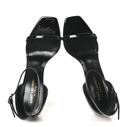 Saint Laurent Patent Calfskin Opyum 85 Sandals 39.5 Black 2 of 9