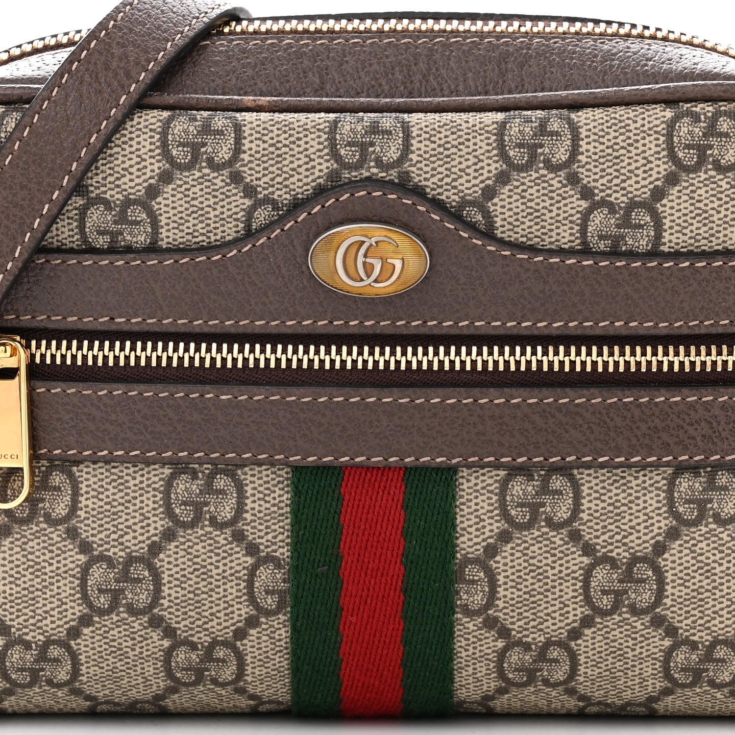 Gucci GG Supreme Monogram Web Mini Ophidia Shoulder Bag Brown 8 of 11