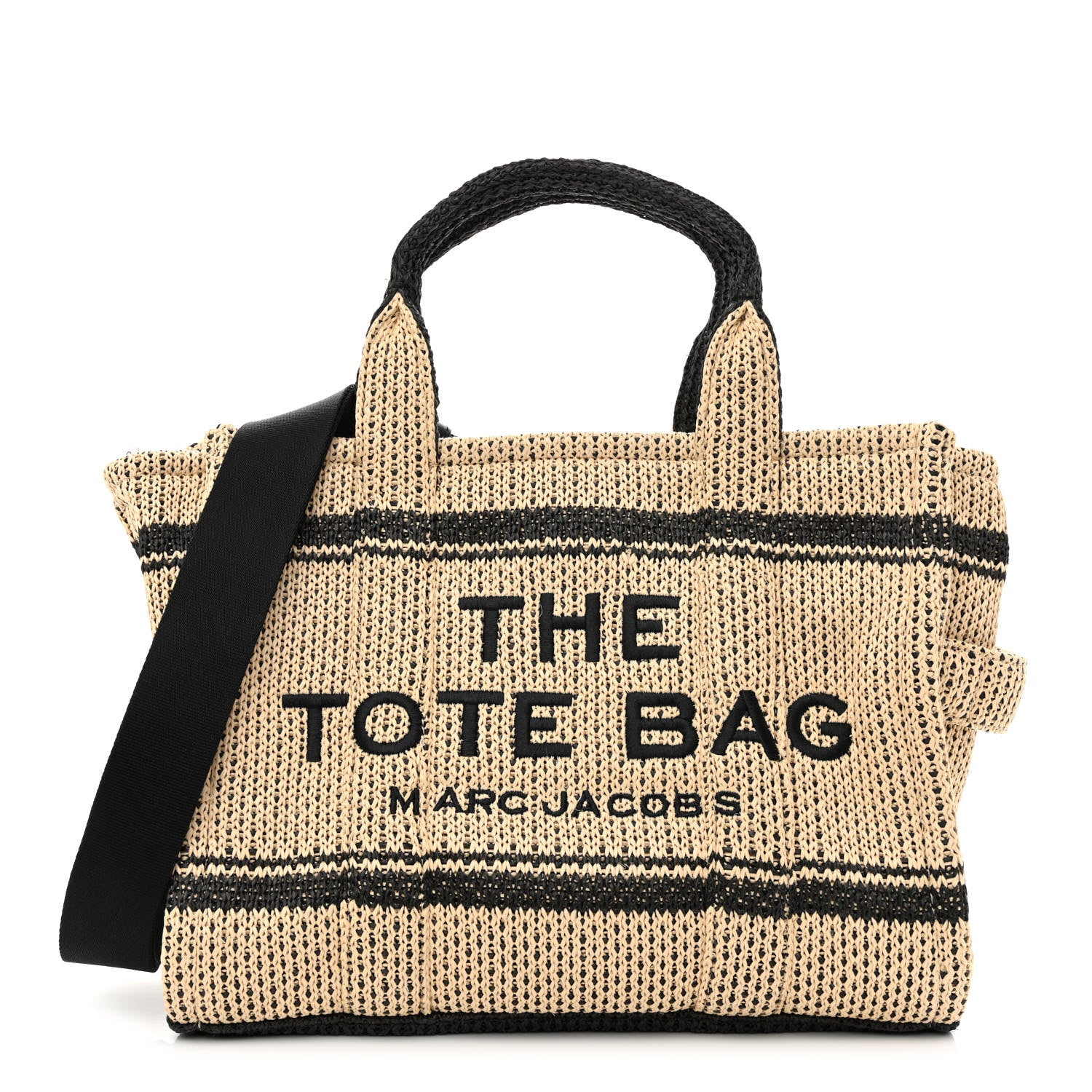 Marc Jacobs Straw Jacquard Medium The Traveler Tote Bag Natural 1 of 10