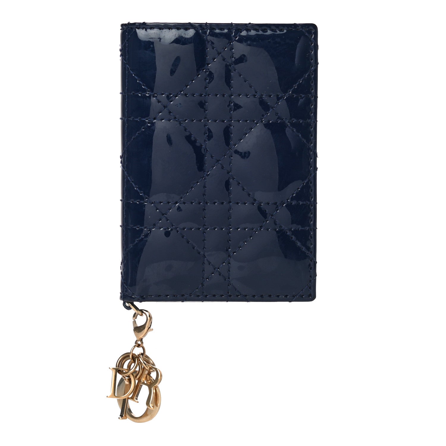 Christian Dior Patent Cannage Lady Dior Card Holder Blue 1 of 12