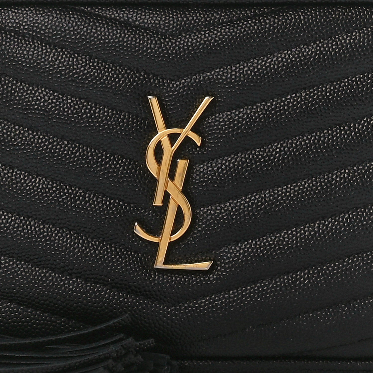 Saint Laurent Grain De Poudre Matelasse Monogram Mini Lou Camera Bag Black 8 of 11