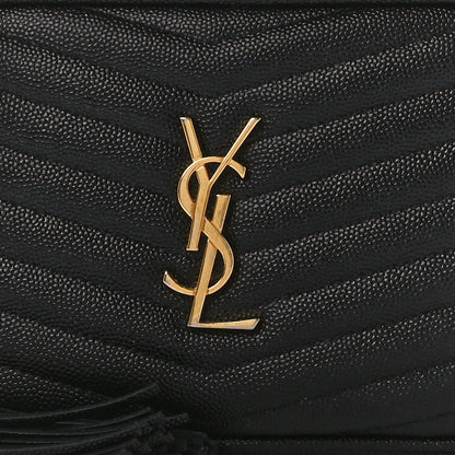 Saint Laurent Grain De Poudre Matelasse Monogram Mini Lou Camera Bag Black 8 of 11