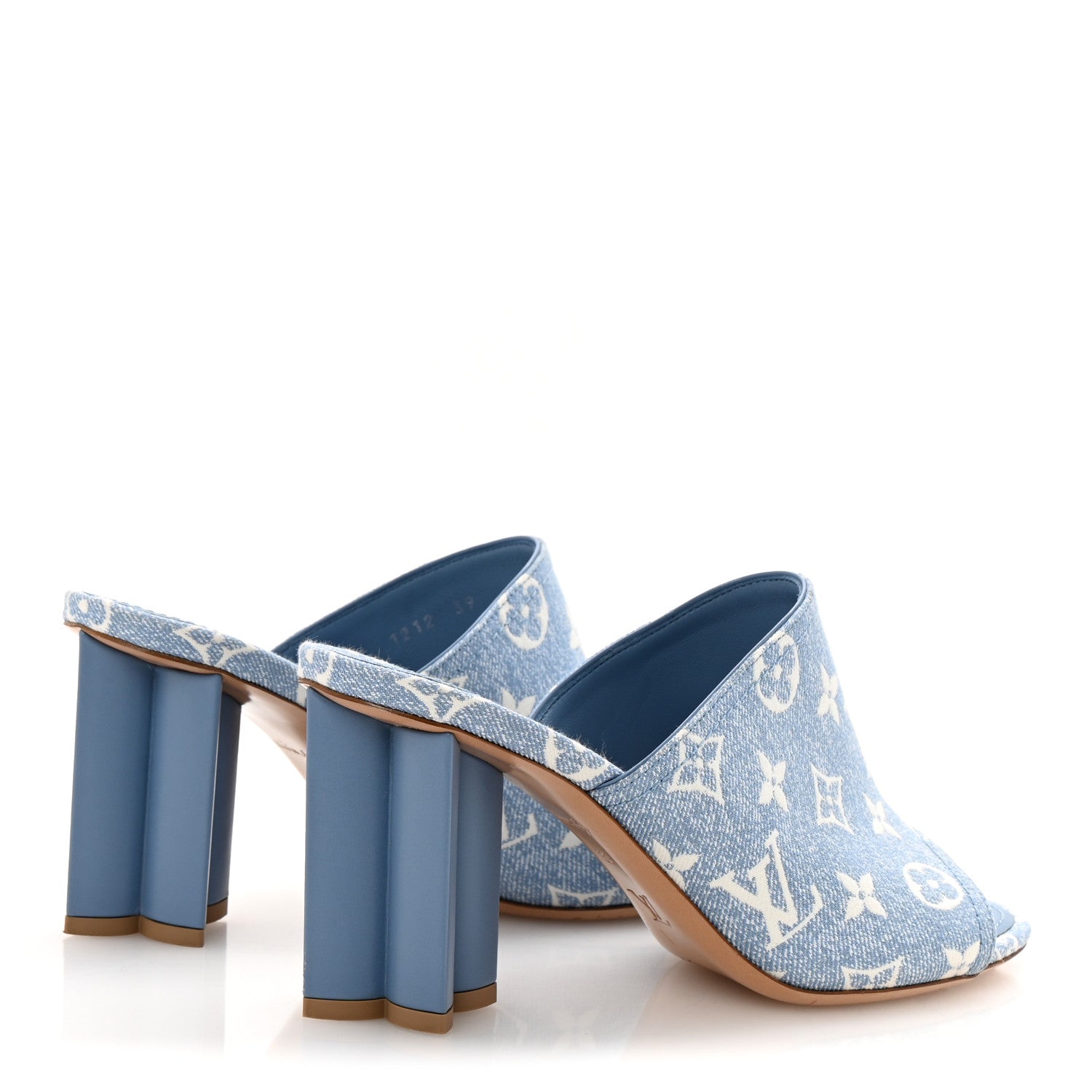 Louis Vuitton Denim Monogram Silhouette Mules 39 Blue 5 of 10