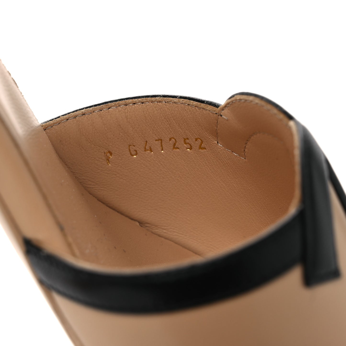 Lambskin CC Cutout Mules 38.5 Beige Black