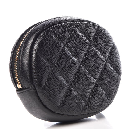 Chanel Caviar Quilted Zip Around Classic Coin Purse Black 3 of 10