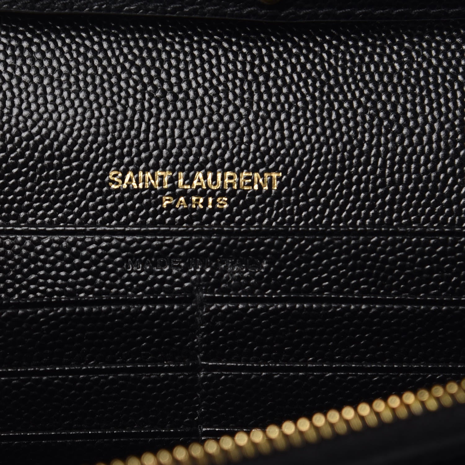 Saint Laurent Grain De Poudre Matelasse Chevron Monogram Chain Wallet Black 6 of 9