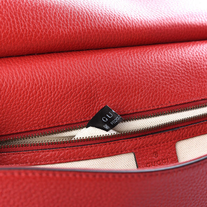 Gucci Calfskin Medium GG Marmont Top Handle Bag Vulcanic Red 8 of 9