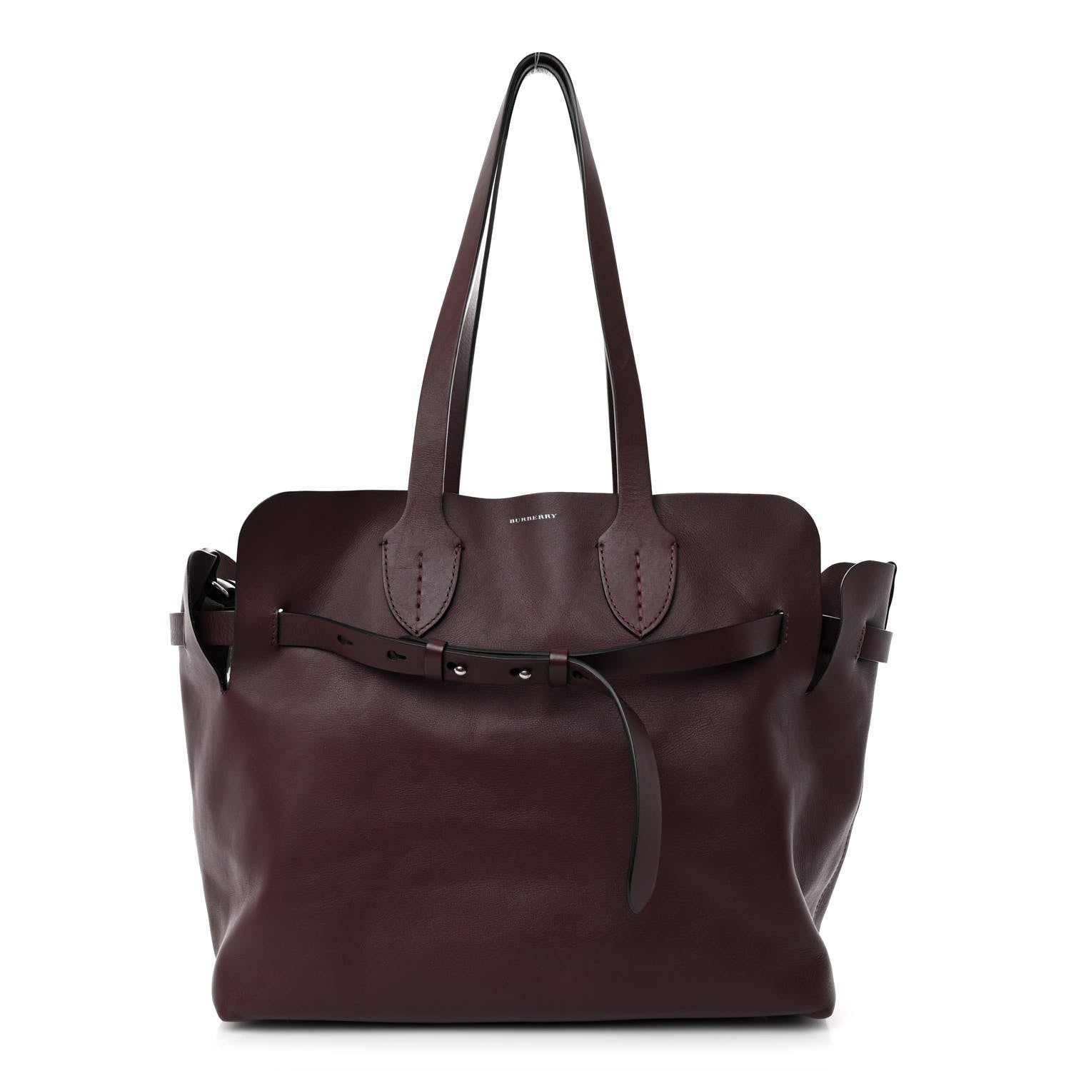 Burberry Calfskin Medium Belt Tote Burgundy 1 of 10