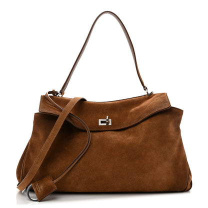 Balenciaga Waxed Suede Calfskin Medium Rodeo Top Handle Handbag Camel 1 of 13