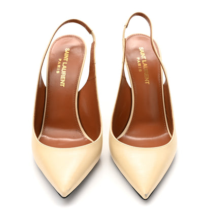 Saint Laurent Calfskin Opyum 110 Slingback Pumps 36.5 Real Beige 2 of 12