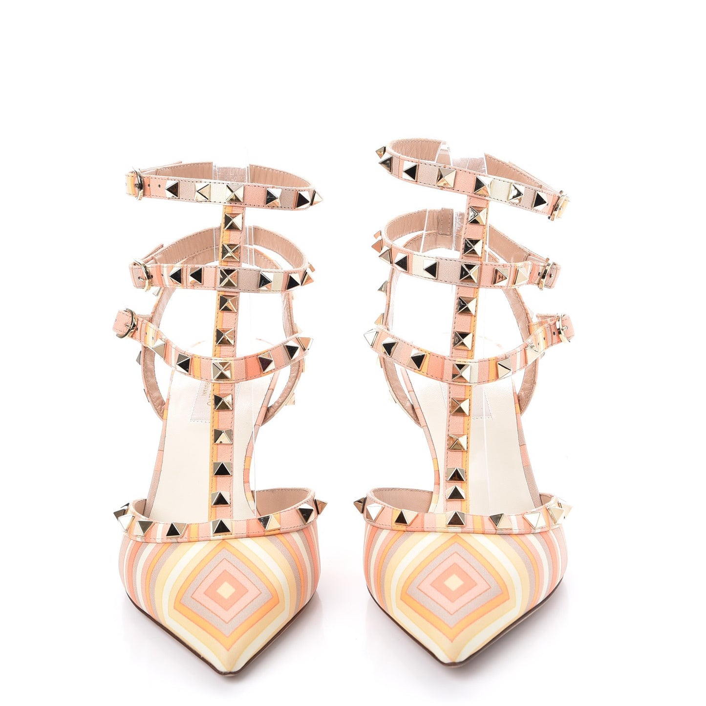 Nappa Native Couture 1975 Rockstud Ankle Strap 65mm Pumps 39 Mandarin Sorbet