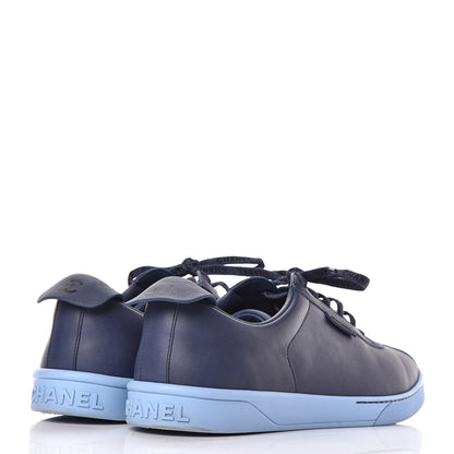 Chanel Calfskin Mens Sneakers 46 Navy 4 of 14