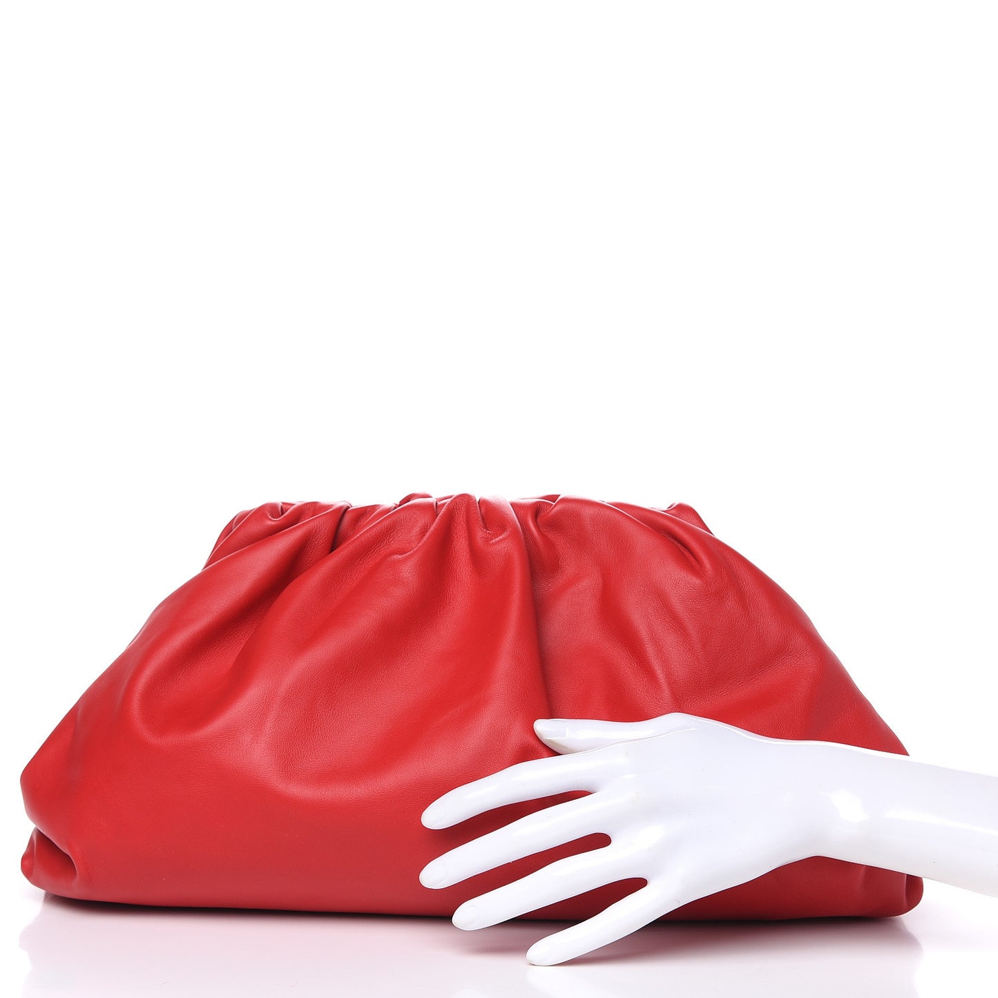 Smooth Butter Calf The Pouch Oversized Clutch Bright Red