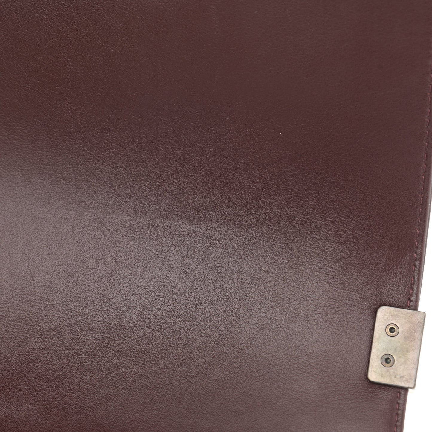 Calfskin Chevron Quilted Small Boy Flap Burgundy