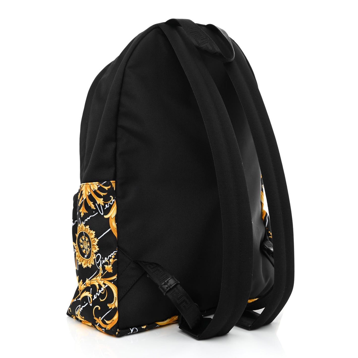 Nylon Barocco Signature Print Backpack Black