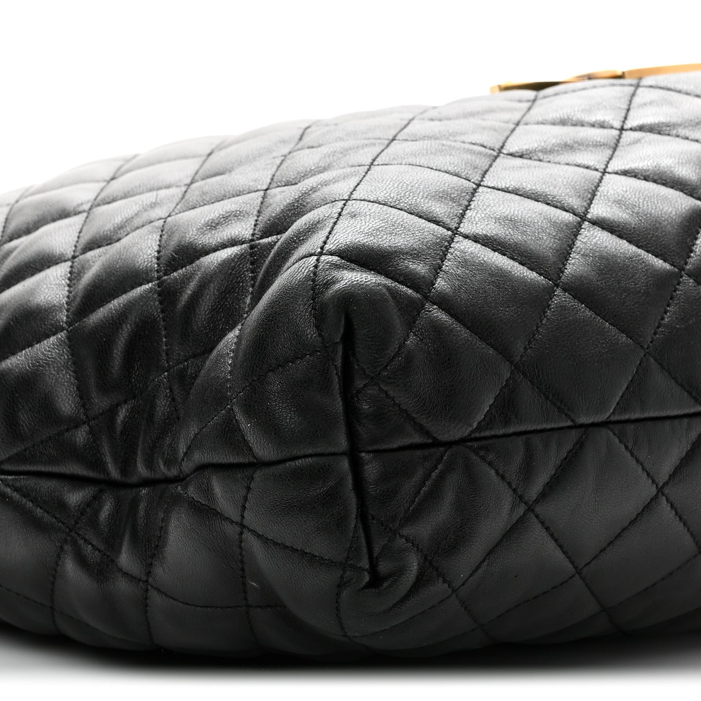 Lambskin Quilted Maxi Icare Shopping Tote Black