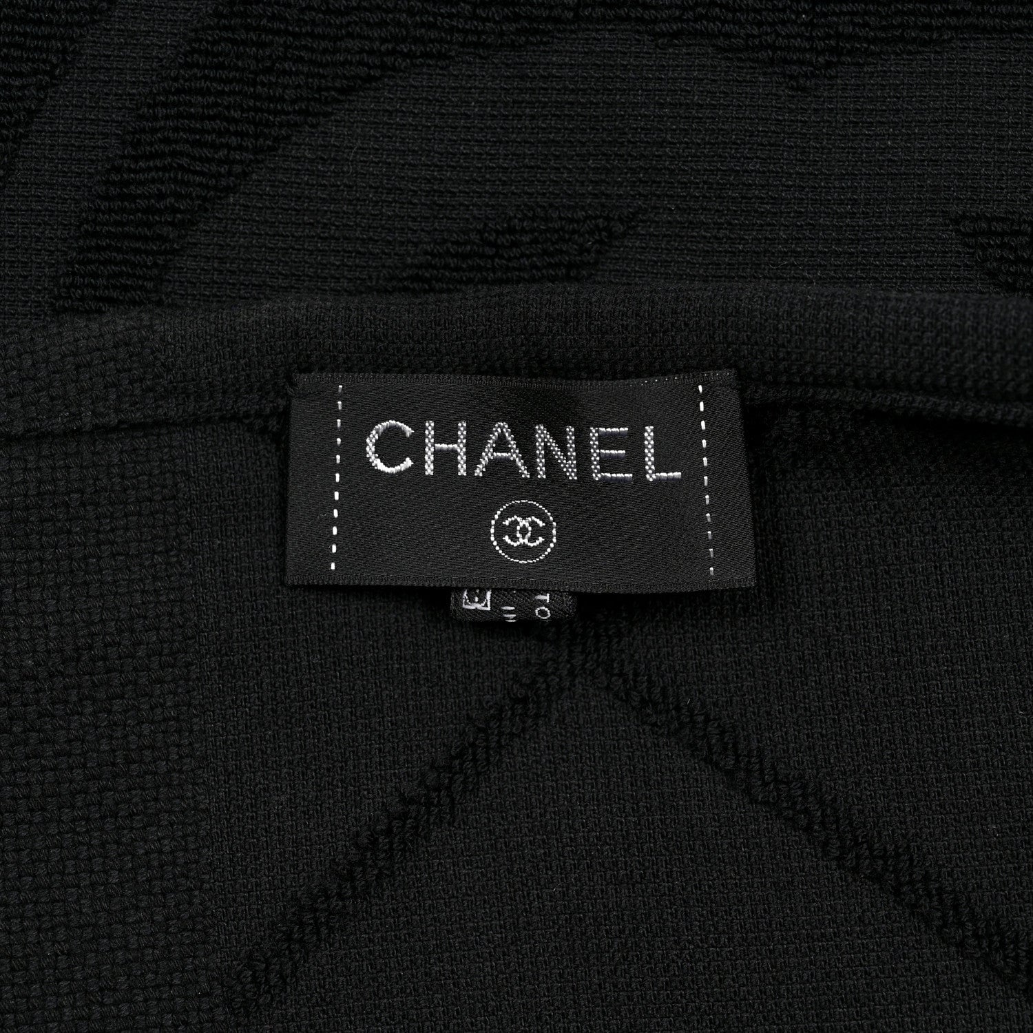 Chanel Terry Cotton CC Bath Towel Black 3 of 3