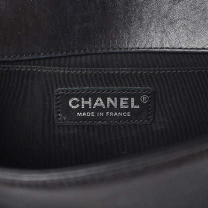 Chanel Calfskin Pleated Medium Boy Flap Black 6 of 11
