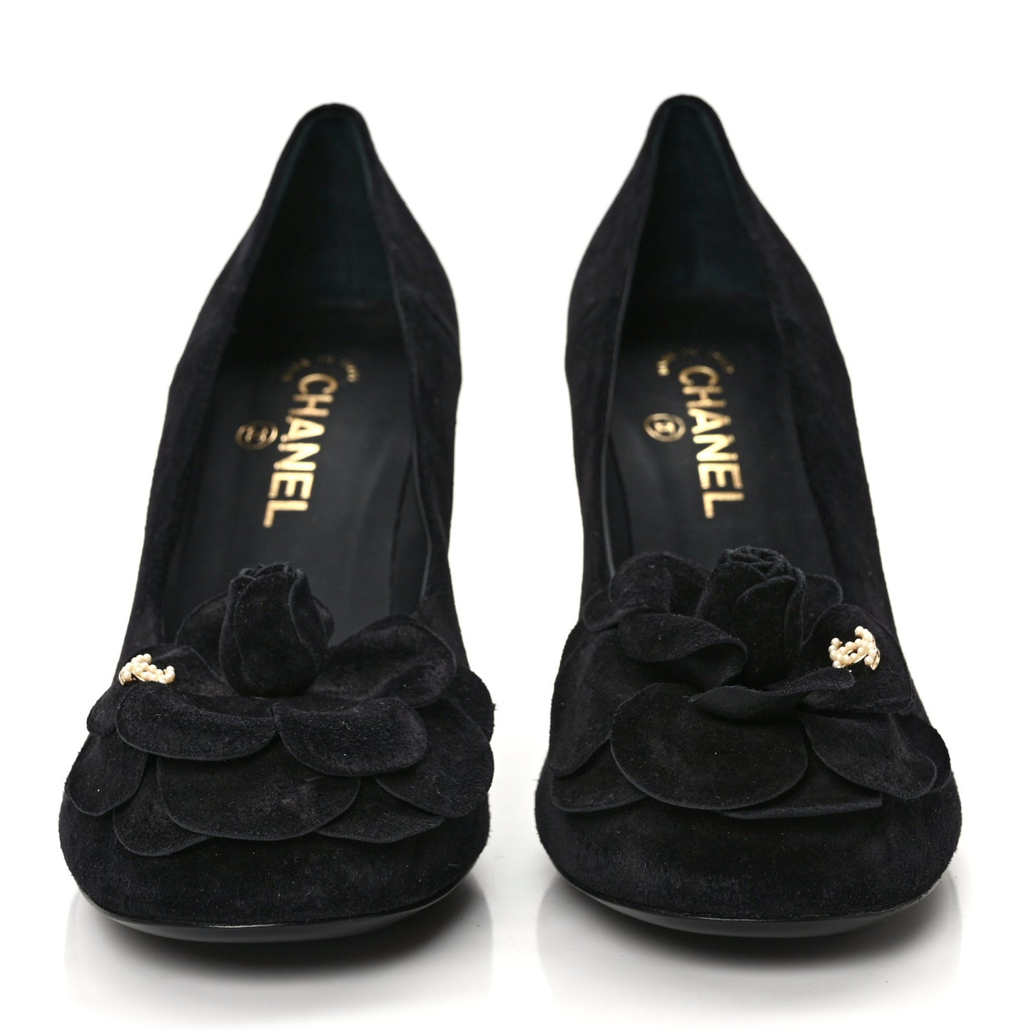 Suede Camellia Pumps 41 Black