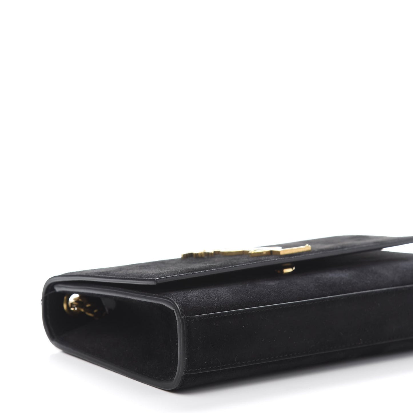 Suede Small Classic Monogram Palm Tree Kate Satchel Black