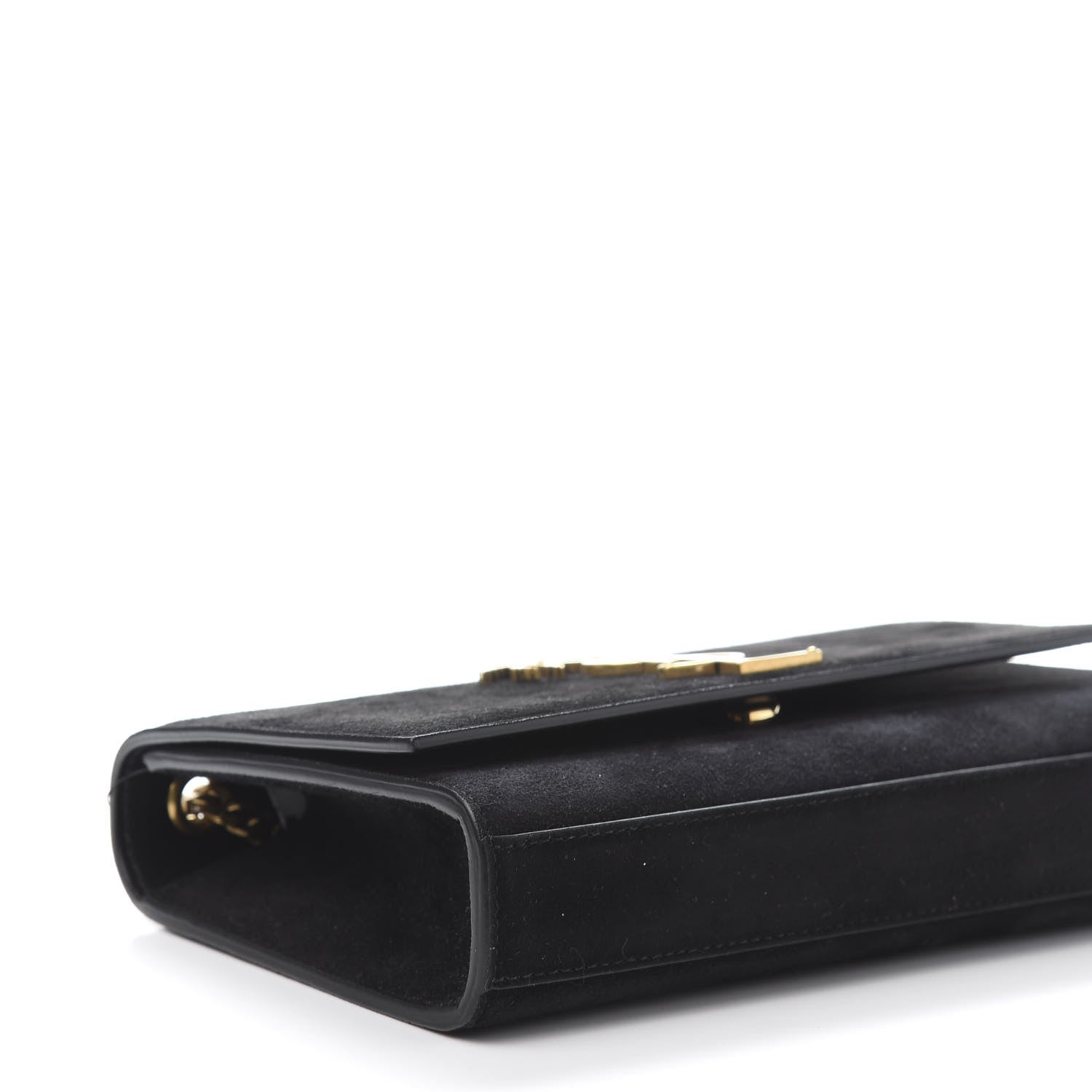 Saint Laurent Suede Small Classic Monogram Palm Tree Kate Satchel Black 8 of 10