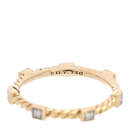 David Yurman 18K Yellow Gold Diamond Cable Collectibles Stack Ring 53 6.25 4 of 4