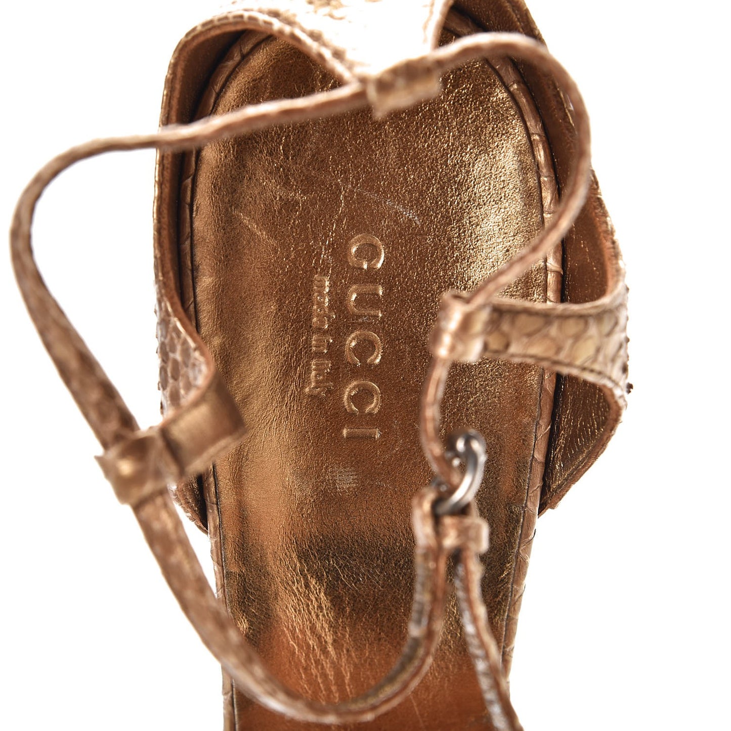 Metallic Python Platfrom Sandals 10.5 Gold