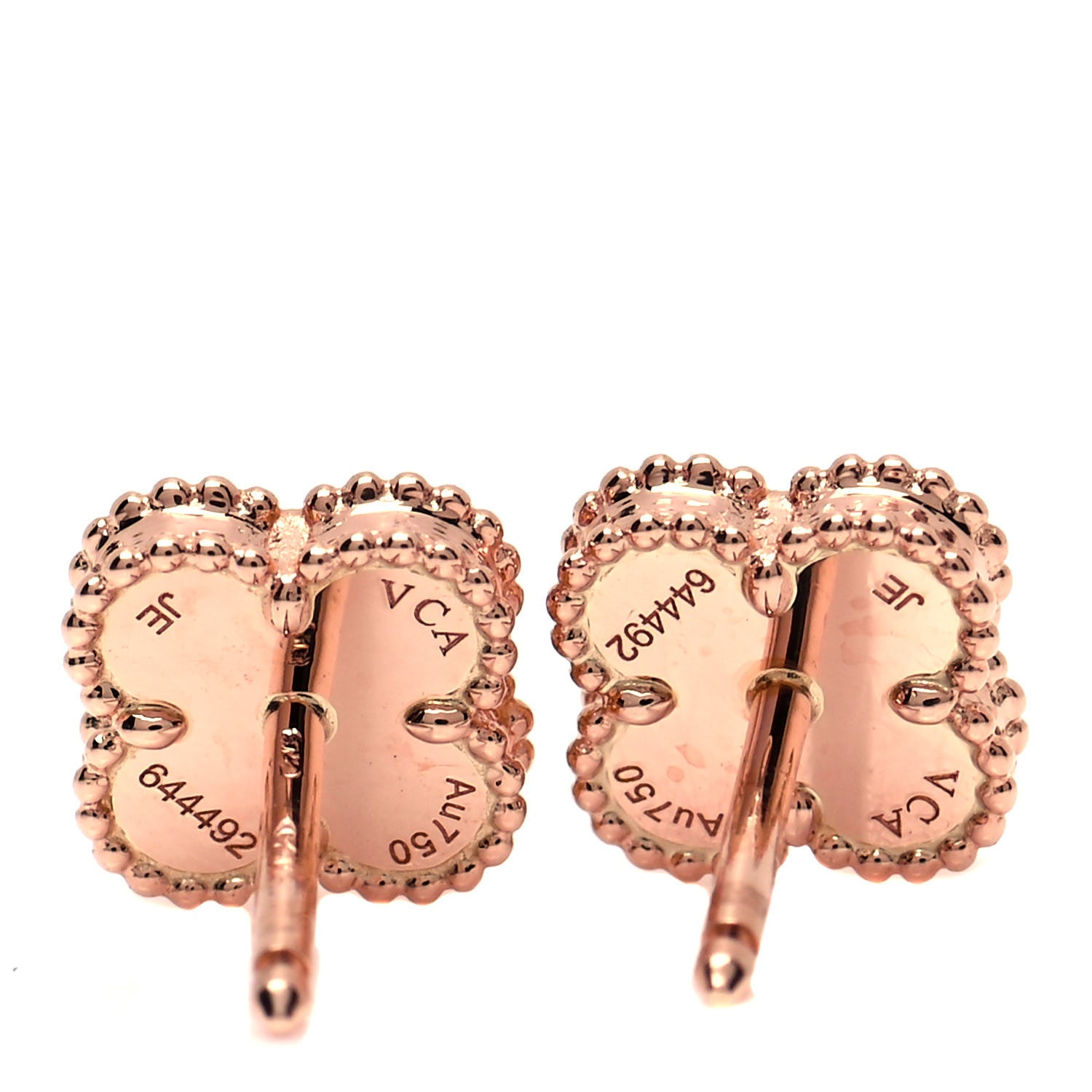 Van Cleef & Arpels 18K Rose Gold Carnelian Sweet Alhambra Earrings 3 of 6