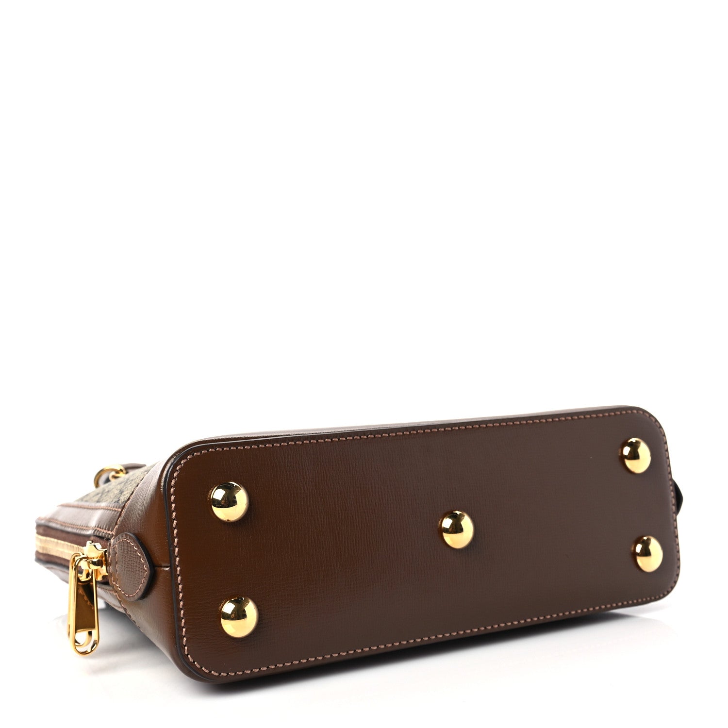 Gucci GG Supreme Monogram Azalea Calfskin Small Horsebit 1955 Top Handle Bag Beige Ebony Brown Sugar 5 of 7