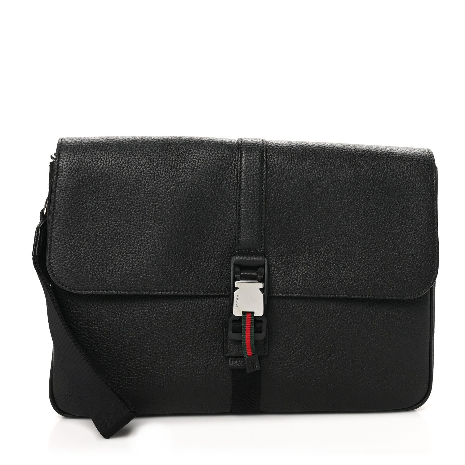 Gucci Calfskin Web Medium Business Case Black 1 of 10